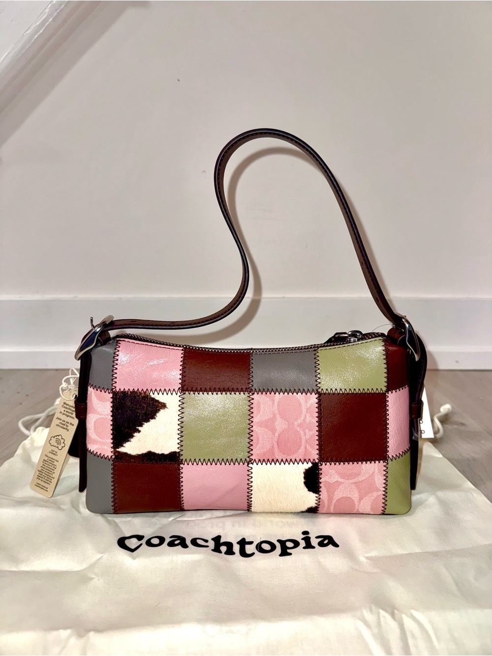 Coachtopia Alter Ego Patchwork Small Shoulder Bag - Pink, Green & Brown